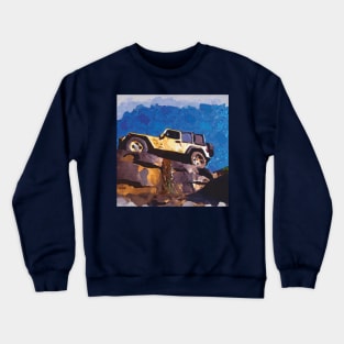 Jeep Wrangler offroading in Moab Crewneck Sweatshirt